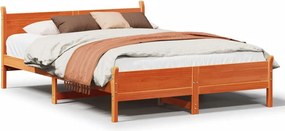 vidaXL Cadru pat fără saltea, maro ceruit, 120x200 cm, lemn masiv pin
