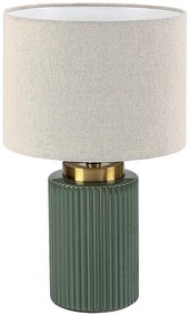 Lampa de masa ceramica verde abajur alb Glovy