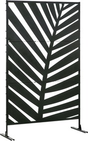 Outsunny Panou de Intimitate pentru Exterior din Metal, 122 x 198 cm, Separator Decorativ cu Suport și Șuruburi de Expansiune, Panou Autoportant pentru Grădină, Terasă, Piscină, Frunză de Bananier | Aosom Romania