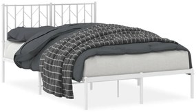 374484 vidaXL Cadru de pat metalic cu tăblie, alb, 120x200 cm
