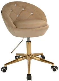HR948K Scaun Latte din Catifea cu Bază Aurie