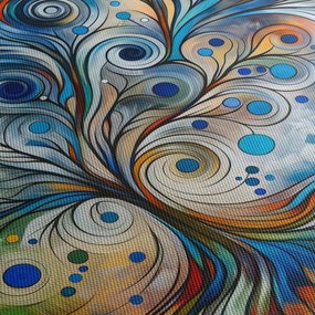 Tablou – Arbore energetic colorat (cu ceas) (90x30 cm)