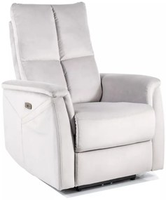 Fotoliu recliner cu functie de masaj Neptun M velvet gri deschis Blu03