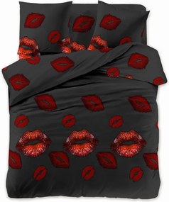 Lenjerie de pat din microfibra RED KISS negru Dimensiune lenjerie de pat: 70 x 80 cm | 140 x 200 cm