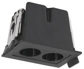 Corp incastrabil cu 2 spoturi LED BLAU negru