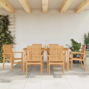 3157918 vidaXL Set mobilier de grădină, 7 piese, lemn masiv de tec