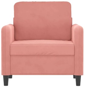 Canapea de o persoana, Roz, 60 cm, catifea Roz, 78 x 77 x 80 cm