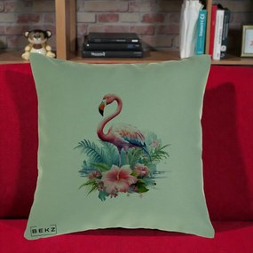 Perna Decorativa Raton in Halat Roz, 40x40 cm, Verde, Husa Detasabila, Perna Inclusa, BEKZ®
