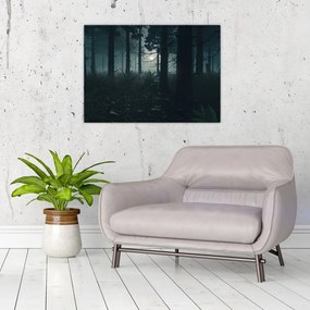 Tablou pe sticlă - Ferigi în lumina lunii (70x50 cm)