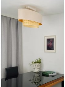 Lustră aplicată Duolla DOUBLE OVAL RATTAN 2xE27/15W/230V crem/ratan