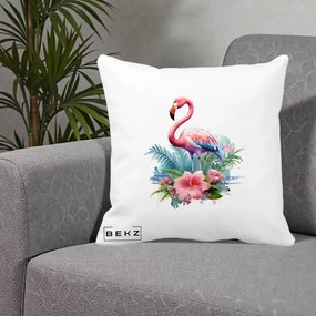 Perna Decorativa Raton in Halat Roz, 40x40 cm, Alba Mata, Husa Detasabila, Perna Inclusa, BEKZ®