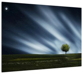 Tablou pe sticlă - Aurora boreală (70x50 cm)