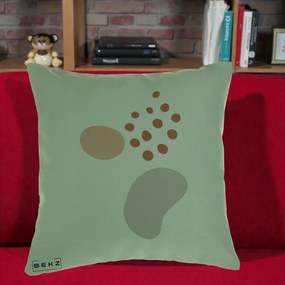 Perna Decorativa Abstract Forme Organice Pastel, 40x40 cm, Verde, Husa Detasabila, Perna Inclusa, BEKZ®