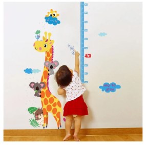 Autocolant pentru copii de tip metru pentru ușă/pentru perete 60x120 cm Giraffe &amp; Koalas – Ambiance