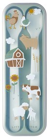 Linguri pentru copii albe/verde-deschis din plastic 2 buc. Little farm – Mepal