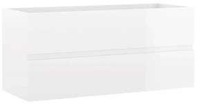 804770 vidaXL Dulap de chiuvetă, alb extralucios, 100 x 38,5 x 45 cm, PAL