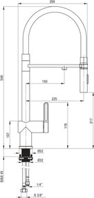 Magnetic Baterie pentru bucătărie, cu kit de filtrare a apei, cu pipă elastică BRMFF75M