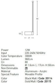 Aplica LED de perete design modern Laut negru