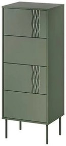 Comoda TRESSE, verde, PAL laminat, 50x40x125 cm