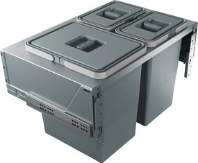 Coș de gunoi gri de reciclat/ încorporat din plastic 42 l Block U-Sink 2.0 – Elletipi