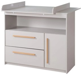 Comodă de copii gri deschis cu masă de schimbat 107x98x75 cm Lea – Roba