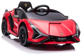 Masina electrica HOMCOM pentru copii 12V Lamborghini, telecomanda, viteza 3-8 km/h, 108x62x40cm, Rosie | Aosom Romania