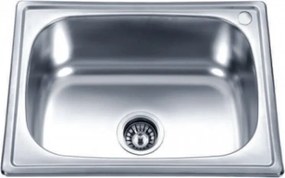 Chiuveta inox Inter Ceramic Alpaca cu o cuva fara picurator finisaj inox lucios 63x47 cm