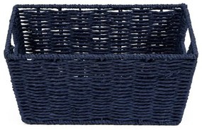 Coș tricotat compactor 31 x 24 x 14 cm, albastru