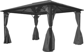 vidaXL Pavilion cu perdea, antracit, 400 x 300 cm, aluminiu