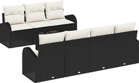 vidaXL Set de canapele pentru grădină Negru 55 x 55 x 37 cm poliratan