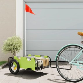 vidaXL Remorcă de bicicletă, verde, textil oxford și fier