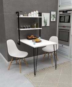 Masa cu biblioteca ,Homs serie 630, 90 x 45 cm, alb/negru,40083