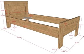 Set SAM format dintr-un Pat copii (90 x 200 cm) și o noptieră.