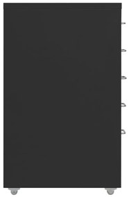 Fiset mobil, negru, 28x41x69 cm, metal Negru, 5 sertare