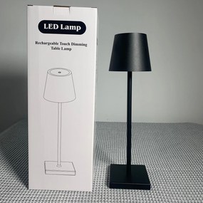 Lampă de masă cu touch, LED, 3.5W, reîncărcabilă USB, neagră