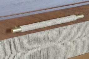 Comoda cu sertar, din lemn de acacia si rattan, "Savanah"