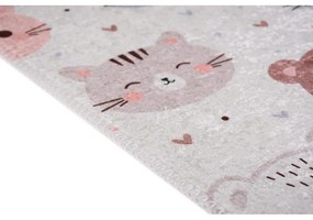 Covor pentru copii fildeș lavabil 80x150 cm Cute Animals – Vitaus