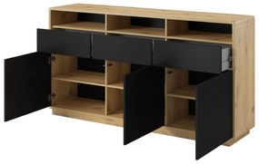 Comodă Albert Typ 26 (Stejar taurus + negru mat). 1034880