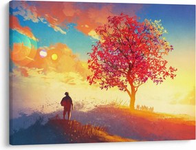 Tablou - casa în deal (70x50 cm)