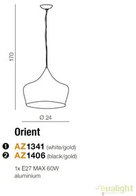 Pendul modern design nordic ORIENT negru/auriu