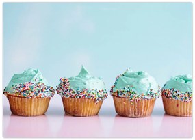 Tablou pe sticlă cu cupcakes (70x50 cm)