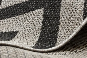 Covor sisal Floorlux 20340 argint si negru Zig Zag