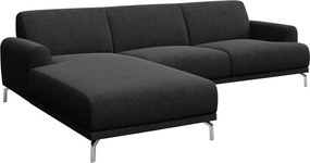 Colțar cu șezlong pe partea stângă MESONICA Puzo, gri antracit