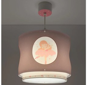 Dalber 60912 - Lustră pentru copii PRINCESS DANCE, 1xE27/15W/230V, roz