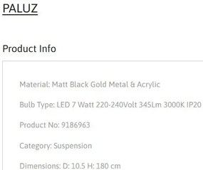 Lustra, Pendul LED design modern PALUZ