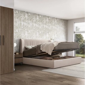 Pat lemn masiv tapițat Eclat 160/180×200 cm - 180x200