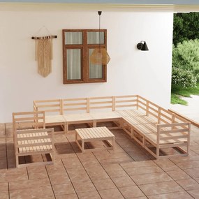 3075919 vidaXL Set mobilier de grădină, 10 piese, lemn masiv de pin