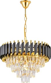 Brilagi - Candelabru cu lanț ECLIPSE 7xE14/10W/230V Ø 48 cm negru/auriu