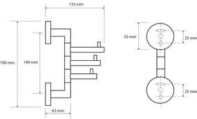 Suport pentru prosoape argintiu lucios de montat pe perete din alamă X-Round – Sapho