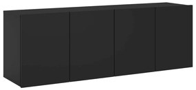 836941 vidaXL Comodă TV de perete, 2 buc. negru, 60x30x41 cm
